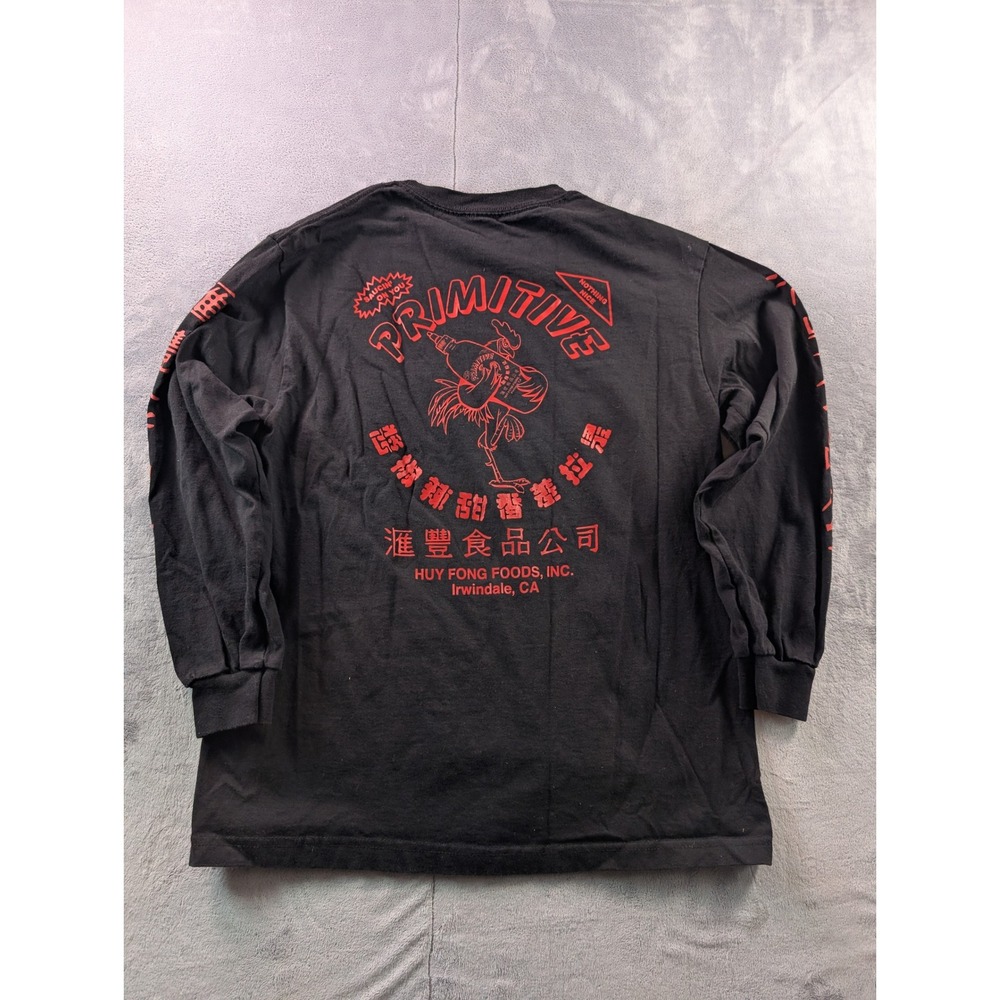 Primitive Skateboarding Huy Fong Sriracha Long Sleeve Shirt Black Mens Medium